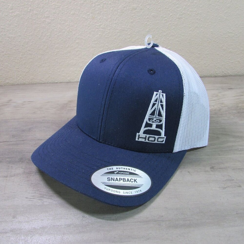 Hooey Hog Meshback Snapback Trucker Cap Hat Navy/White 3029T-NVWH
